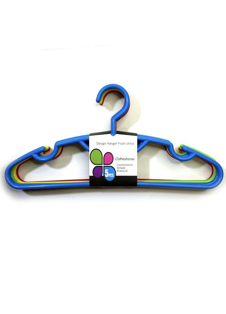 ტანსაცმლის საკიდი, ფერადი, პლასტმასის, 5 ც