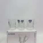 Glass Mugs – გამჭირვალე მინის ჩაის ჭიქები, სახელურით, 6 ცალი